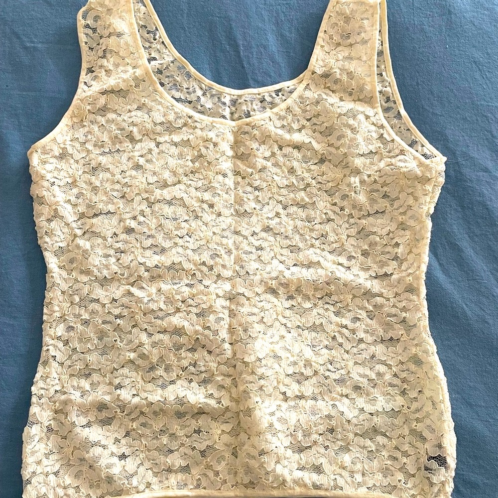 Cosabella Vintage Cream Lace Tank Top - L